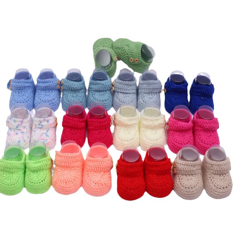 Hand-crocheted baby shoes woven wool baby shoes soft bottom toddler shoes men's and women's shoes socks hand-woven baby shoes