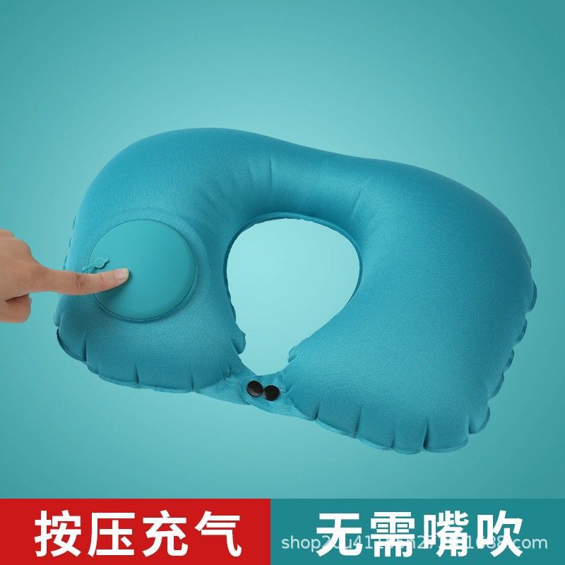 Флокированная надувная U-образная подушка для путешествий оптовая прямая продажа