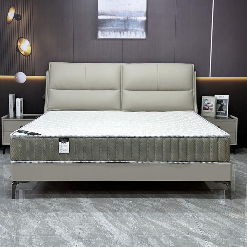 Italian Style Light Luxury Minimalist Double Leather Bed Minimalist Soft Bed Modern Minimalist Master Bedroom Soft Oak Leather