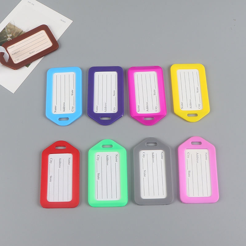 Waterproof pvc plastic soft plastic aircraft travel card boarding name tag luggage tag card set classification brand