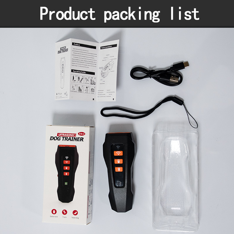 Cross-border Explosions Ultrasonic Barking Stop Anti-dog Barking Artifact Charging Variable Frequency LED Flash Light Portable Dog Trainer