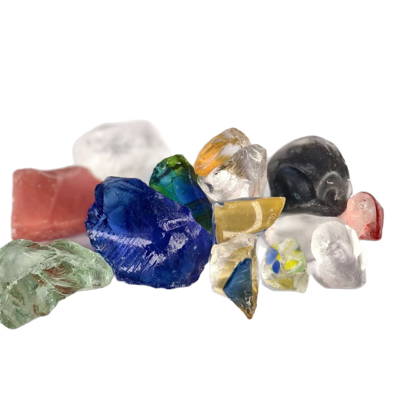 Colorful Crystal Aromatherapy Transparent Glass Stone Cross-Border Hot-Selling Aquarium Decoration Landscaping Bottom Sand Jelly Wax Glass