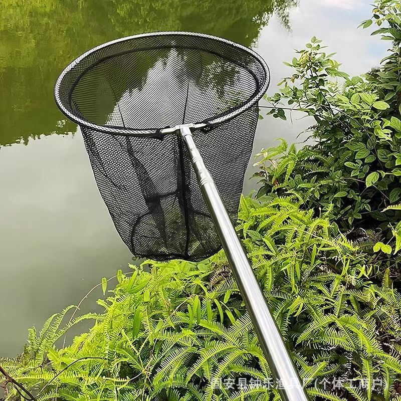 Stainless steel copy net 3 meters 4 meters 5 meters 6 meters 7 meters copy net full set of fishing copy net pole telescopic pole fishing fish copy net