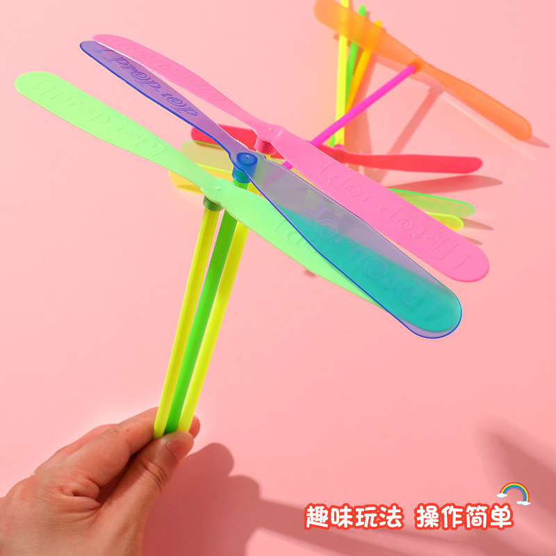 Novice rub non-luminous bamboo dragonfly Factory Nostalgic Classic double flying leaf Flying Fairy bamboo dragonfly plastic wholesale