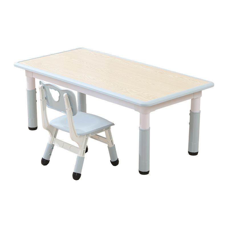 Little Nezha Kindergarten Children's Table and Chair Set Liftable Learning Table Rectangular Baby Chair Plastic Desk