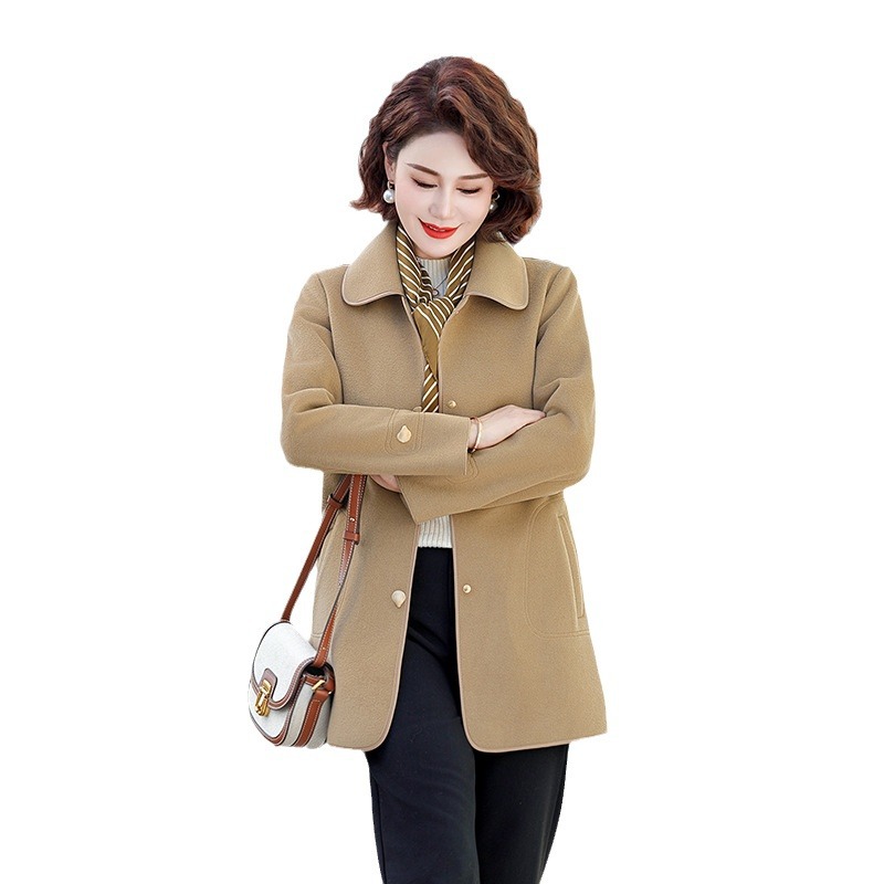 Qiao Yaying Mother's Long Cardigan Middle-aged Women's Spring and Autumn Fashion Windbreaker Coat Middle-aged and Old-aged Western Style Top