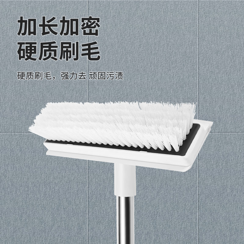 Household Two-In-One Long-Handled Floor Brush Hard-Bristled Brush Toilet Bathroom Floor Scrubbing Brush Tile Gap Cleaning Brush