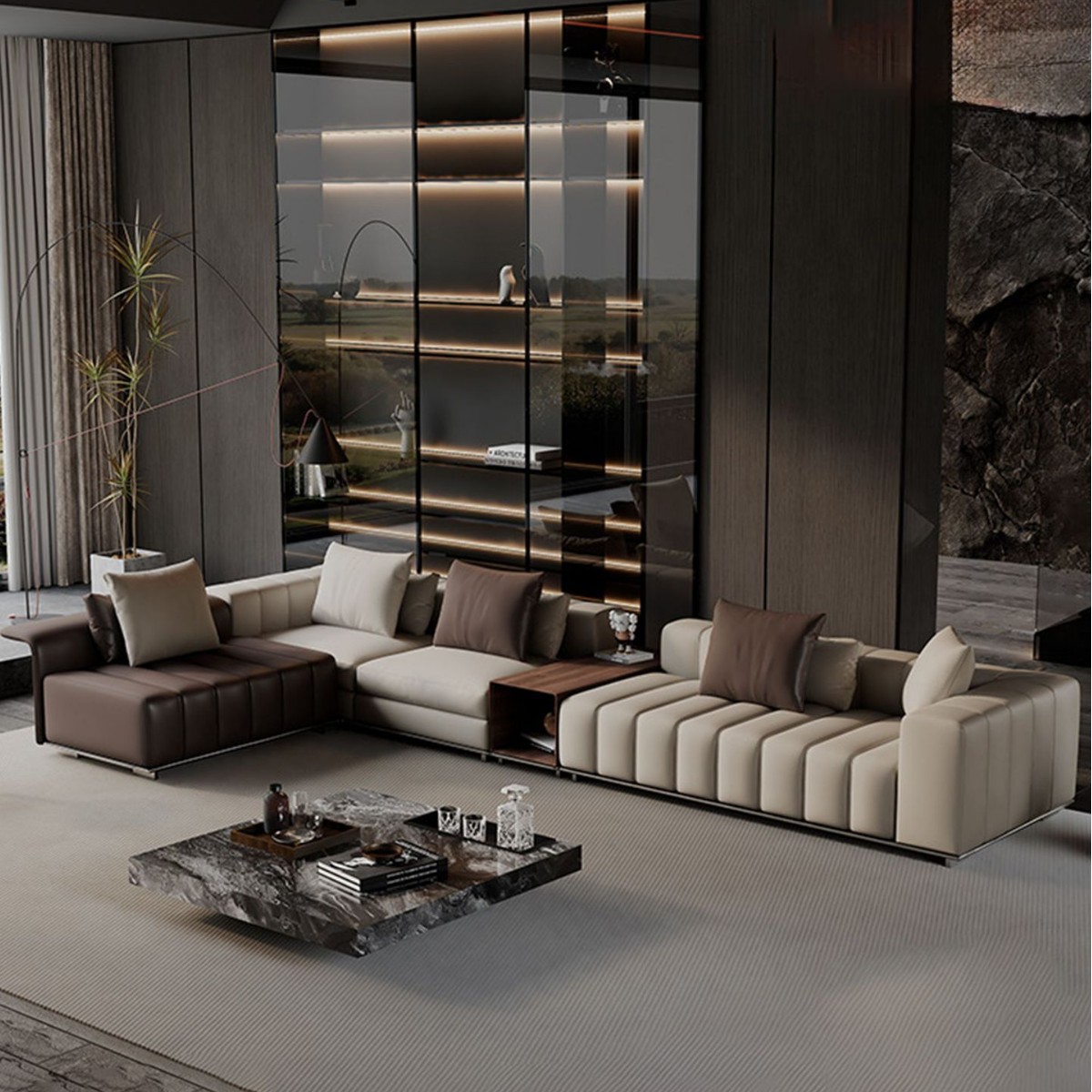 Итальянский диван Piano Key, большой диван для гостиной, роскошный угловой диван