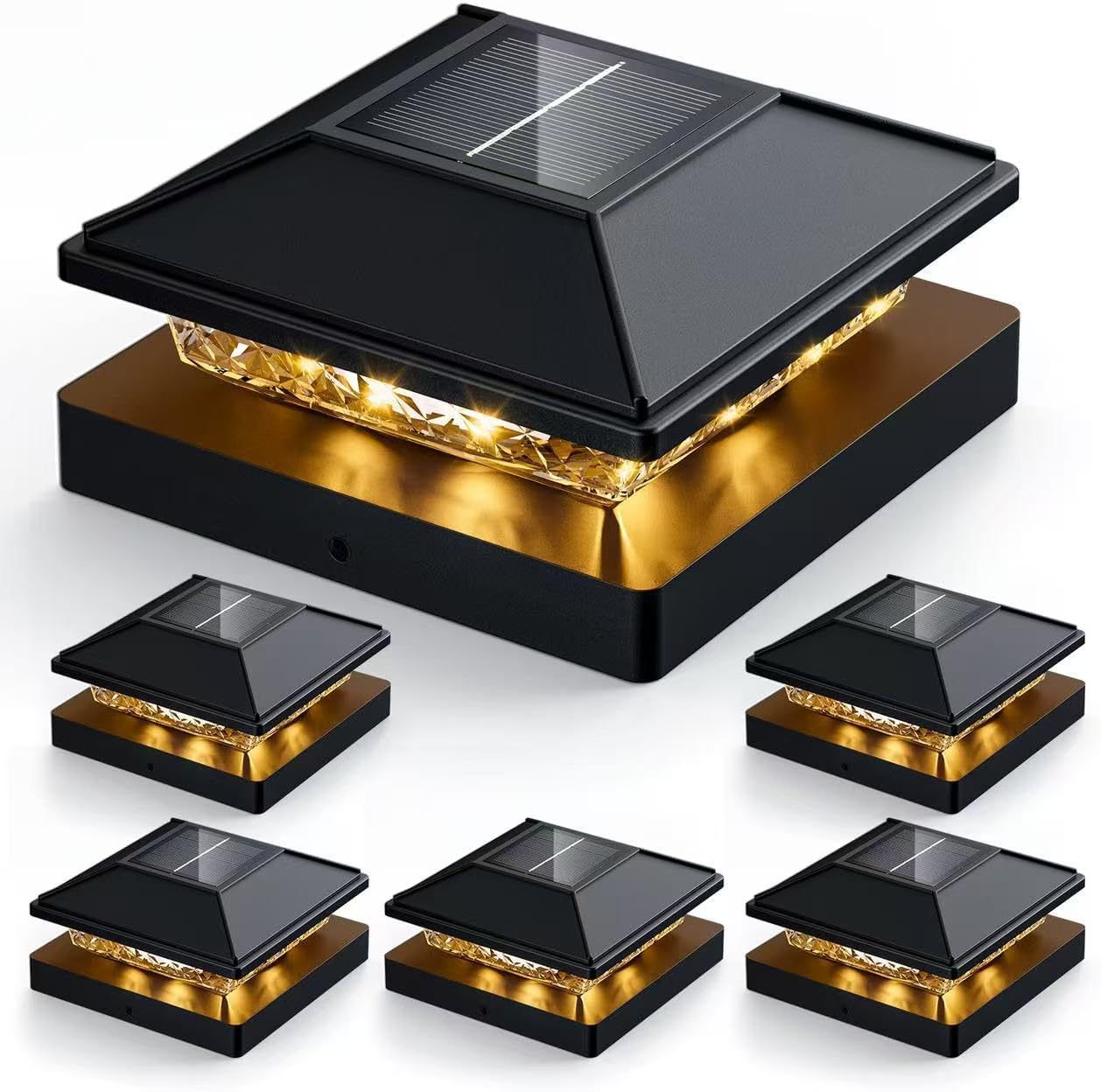 New Hot Selling Solar Garden Light Decoration Villa Garden Column Head Light Outdoor Fence Solar Column Head Light