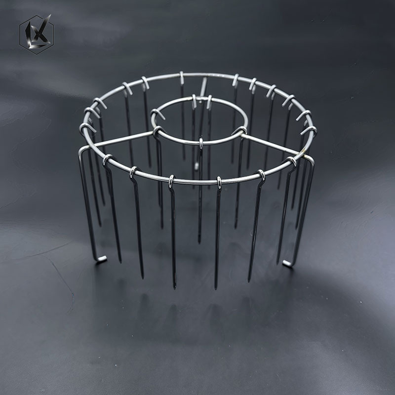 Cross-Border Stainless Steel Air Fryer Special Barbecue Grill Round Multi-Needle Removable Hanging Skewers Rack Oven Accessories