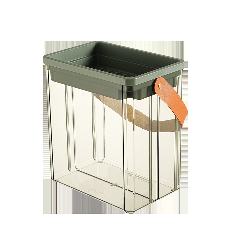 Tea Bucket Tea Residue Bucket Garbage Separation Filter Drainage Bucket Household Portable High-value Transparent Plastic Tea Bucket