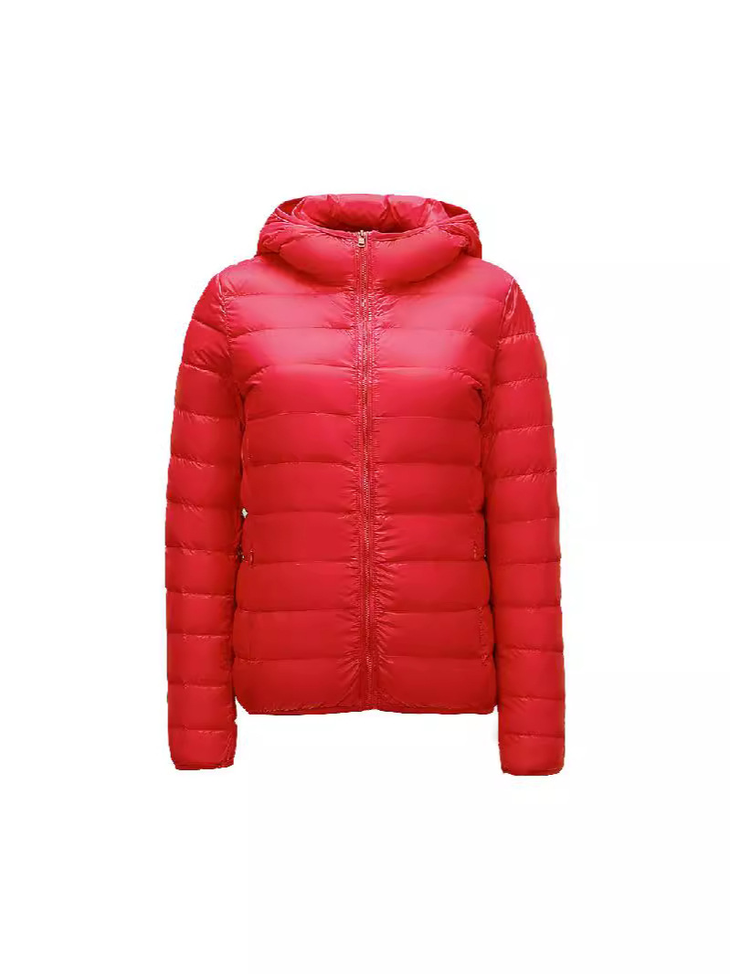 2024 New Thin down Jacket Women's Hooded Korean Style Short Women's White Duck down Lightweight down Jacket Women's Wholesale