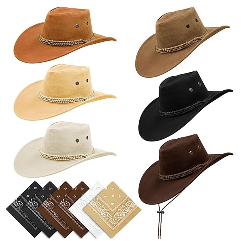 Manufacturer's Set of Deerskin Velvet Hats, Suede Cowboy Hats, Chicken Skin Velvet Western Rope Knight Hats, Flocked Hats