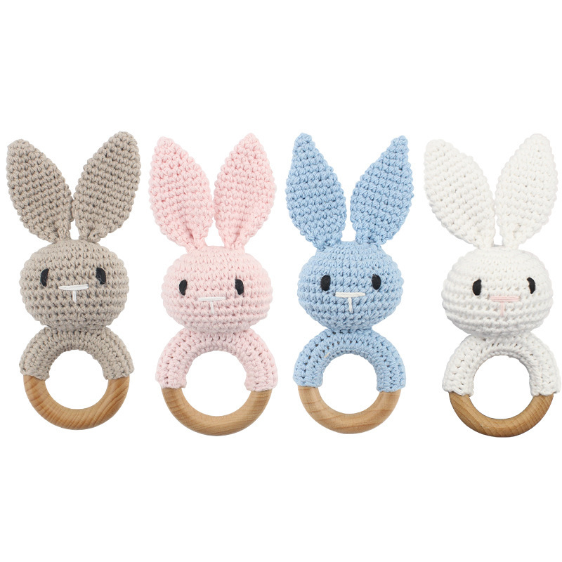 Amazon's New Baby Crochet Animal Rattle Knitted Cartoon Doll Baby Soothing and Chewable Toy