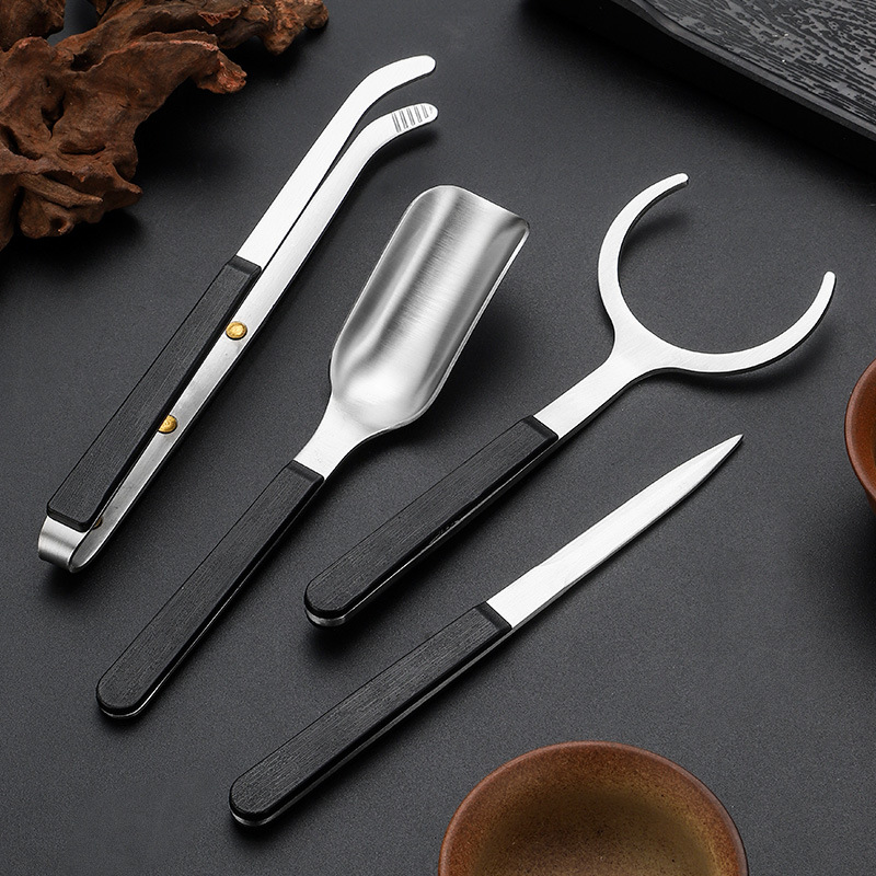 High-grade stainless tea set tea ceremony five gentlemen tea ceremony accessories tea clip tea spoon tea ceremony stainless steel tea clip tea ceremony six kings