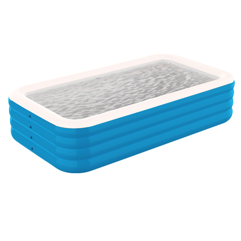 Inflatable swimming pool factory wholesale new blue and white 3 meters 3 layers adult children's household infant rectangular paddling pool