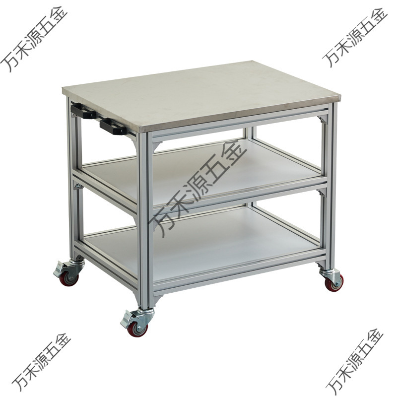 Aluminum Alloy Profile Anti-Static Trolley Workbench Workshop Movable Turnover Cart Laboratory Table Packaging Table