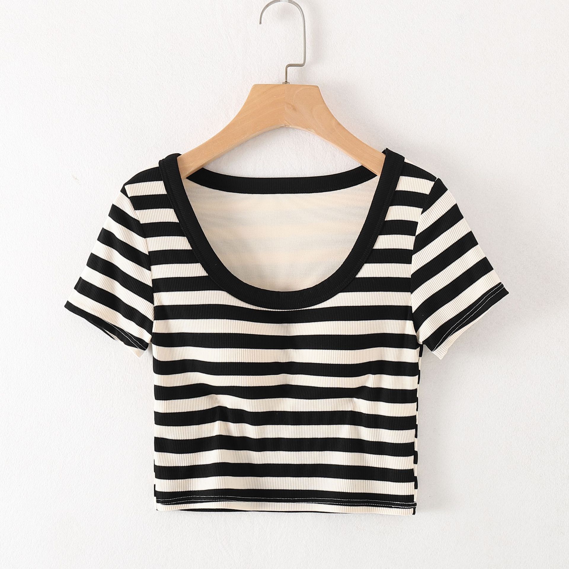 Women's short-sleeved Cup bottoming shirt with chest pad, summer short casual sports inner T-shirt