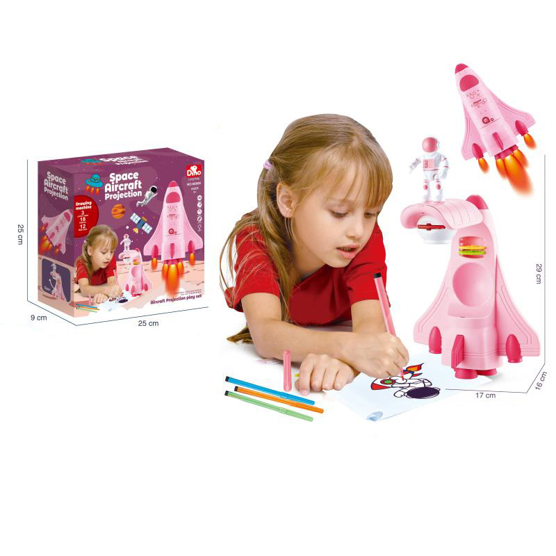 Space rocket plane projection painting machine suit multifunctional cartoon astronaut graffiti projection painting wholesale