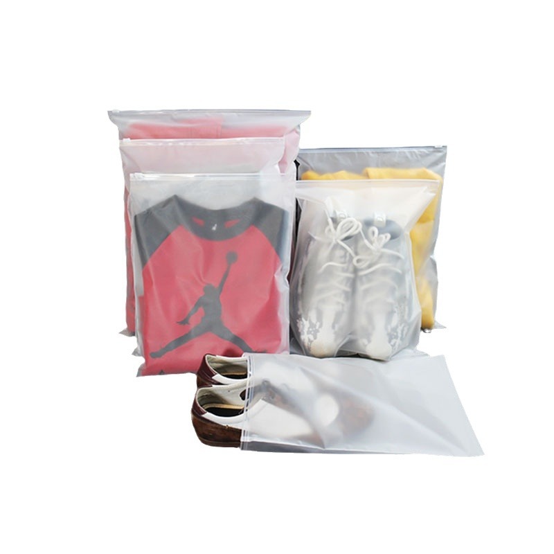 PEVA clothing zipper bag frosted transparent towel T-shirt packaging bag children's clothing self-sealing bag underwear storage zipper bag