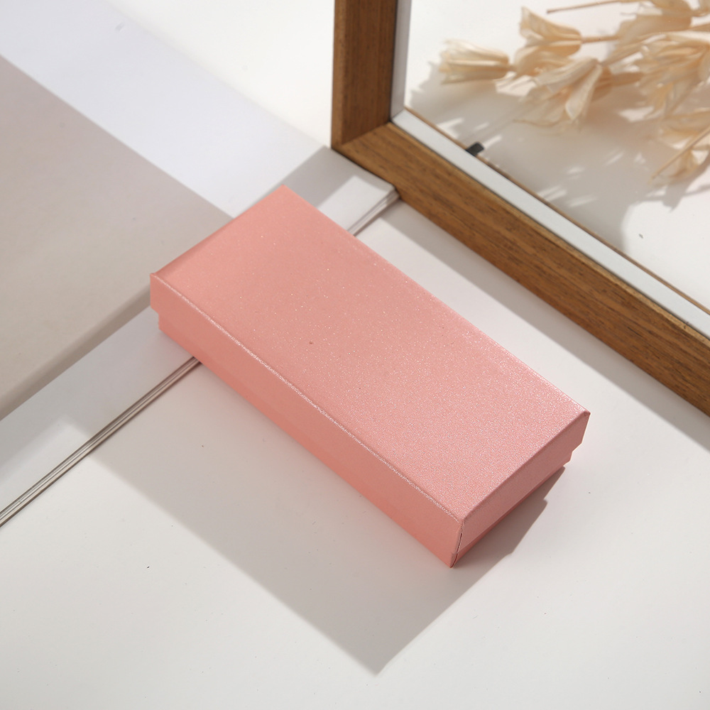 Solid Color Long Jewelry Box Necklace Simple All-match Watch Box Pendant Necklace Jewelry Paper Box Heaven and Earth Cover Gift Box