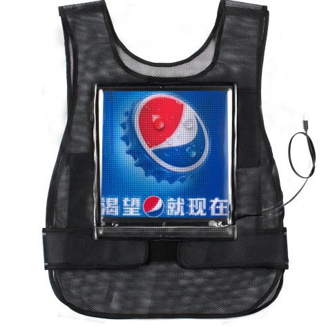 Гибкий носимый светодиодный экран жилет потоковый экран реклама жилета легкий