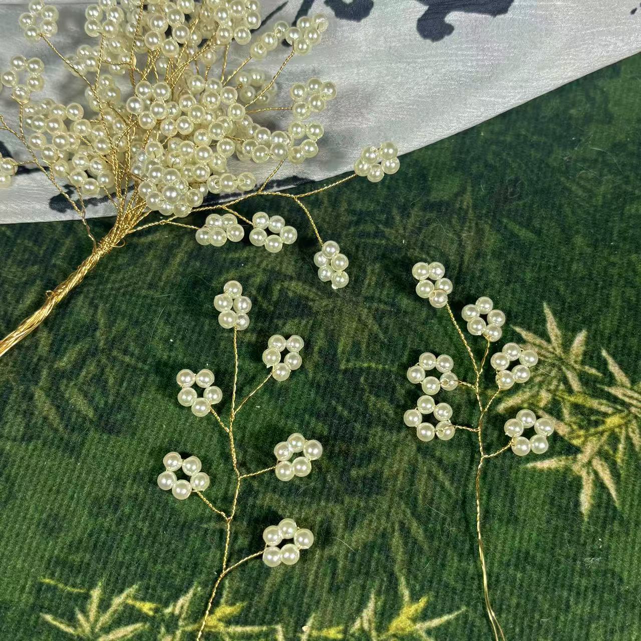 Ancient Style Headdress, Flower Branches, Branches and Leaves, DIY Gypsophila, Pearls, Bridal Jewelry, Fan, Corsage, Hairpin Material, Handmade