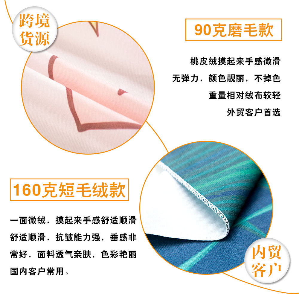 Amazon Hanging Cloth Background Cloth Digital Printing Wide Custom Peach Skin Short Plush Decorative Tapestry Source Factory