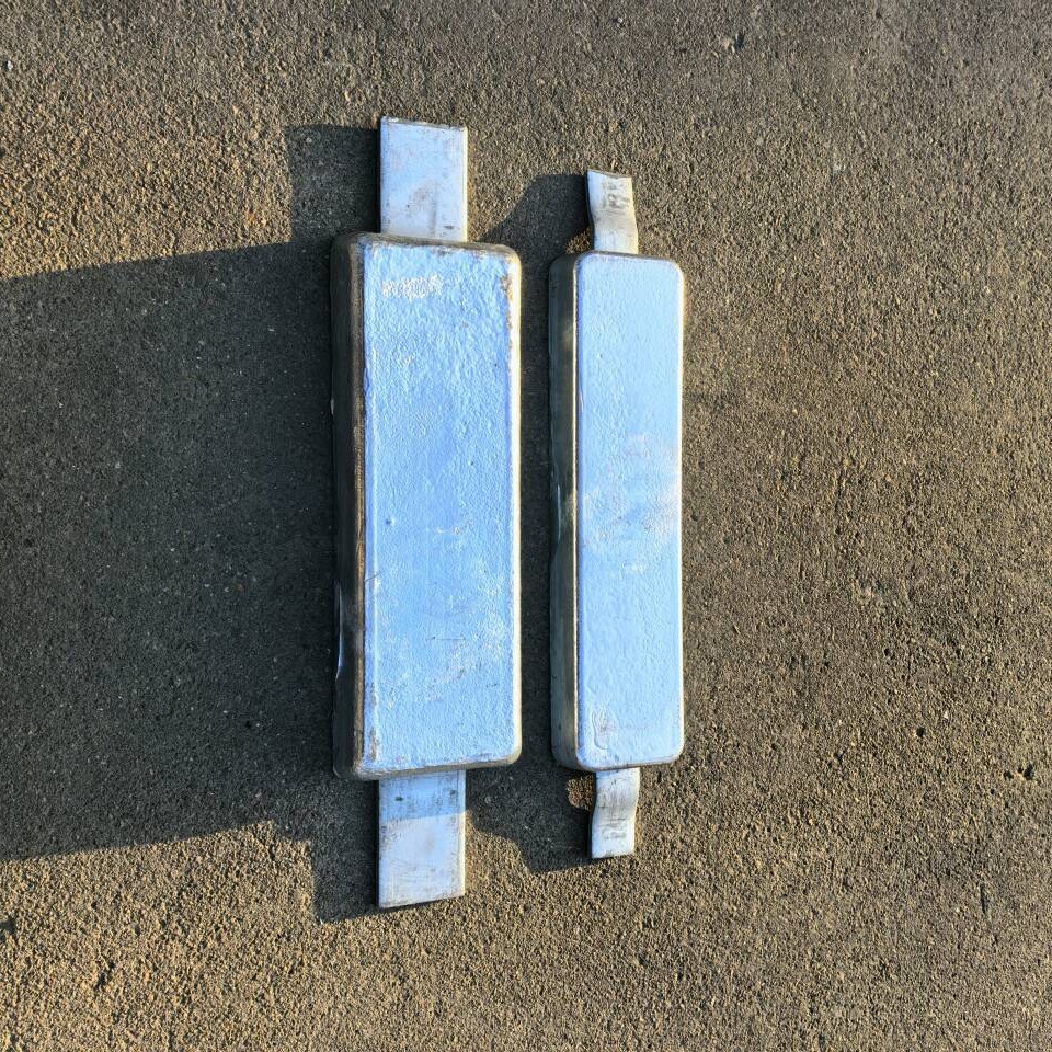 Anti-Corrosion Zinc Block with Iron Sheet Welded Zinc Anode with Fixed Feet for Ship Sacrificial Anode Zinc Plate Cathodic Protection