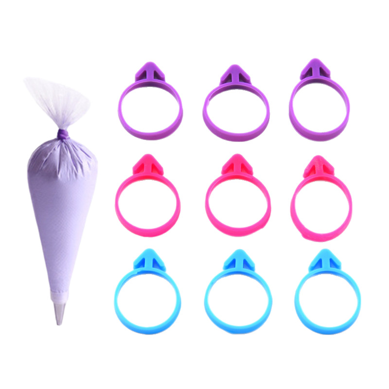 Cream piping bag leak-proof silicone fixing ring baking squeeze flower bag mouth fixing ring rubber band tie sealing ring