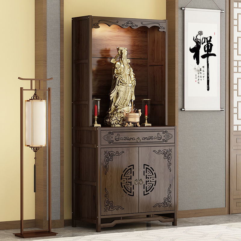 Ts Buddhist Niche Buddha Altar Household Chinoiserie God Altar Worship Cabinet Offering Table Economical Solid Wood Guanyin Shrine For