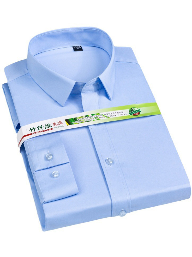 Рубашка с инструментальным стилем мужская приталенная эластичная из бамбукового волокна устойчивая к смятию бизнес-рубашка однотонная летняя короткий рукав