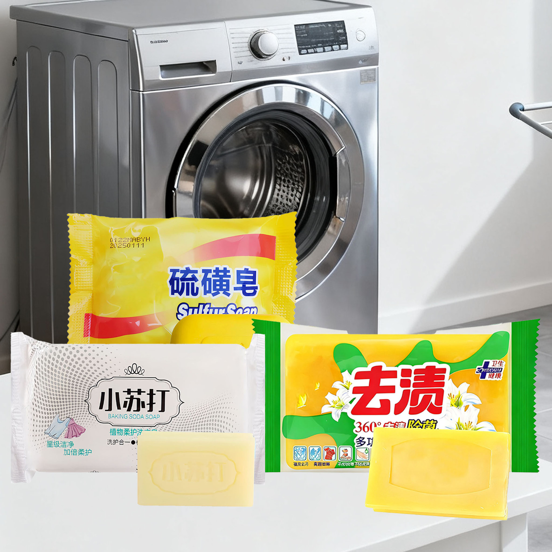 Baking Soda Soap, Household Soap, Sulfur Face Soap, 84 Soap, Cleansing Soap for Face, Bathing, Laundry, Cleaning, Transparent Soap Factory