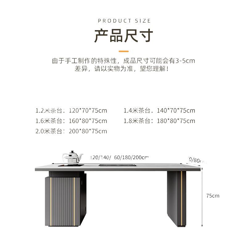 Wholesale Light Luxury Simple Modern Slate Tea Table and Chair Combination Balcony Kettle Integrated Office Slate Small Tea Table