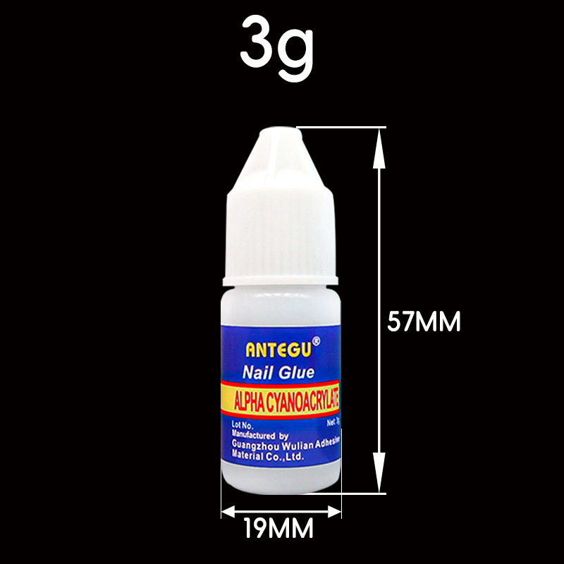 Soft bottle good pinch 3G nail glue transparent wear nail glue quick-drying non-white nail nail nail piece special glue