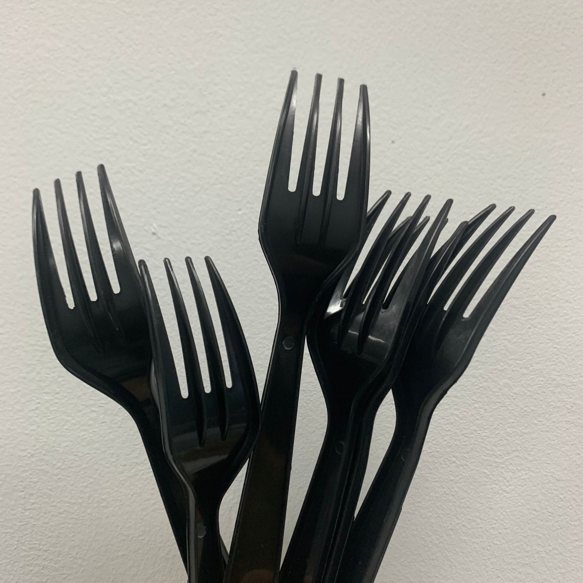 Disposable plastic knife black party cake fork fruit fork salad dessert fork takeaway packing