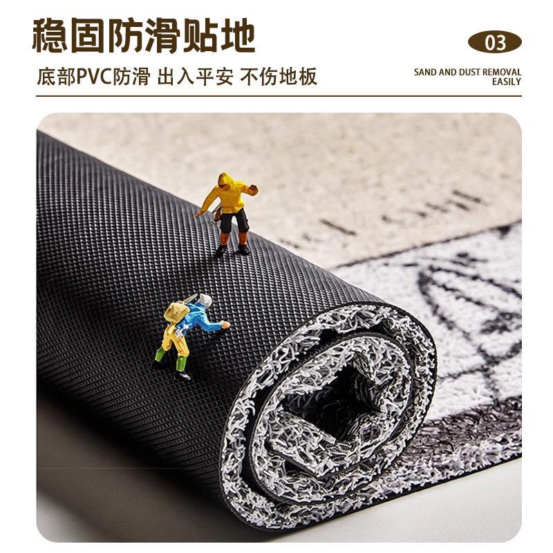 High-End Ins Style Entry Floor Mat Pure Color Wire Ring Rub Soil Mat Entry Door Carpet Non-Slip Wear-Resistant Can Be Cut
