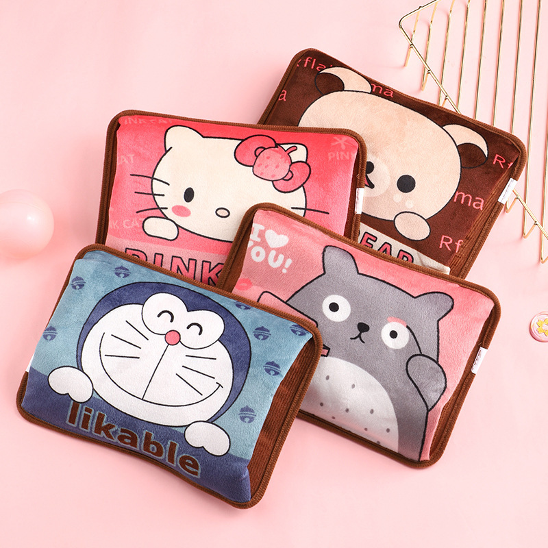 Electric hot water bag cartoon charging hand warmer warm baby double plug plush electric heater factory outlet
