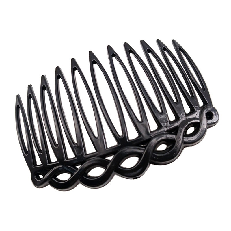 European and American Cross-Border New Classical Retro 8.2cm Braided 11-Tooth Plastic Hair Comb Figure-Eight-Shaped Insert Comb Plastic Hair Comb