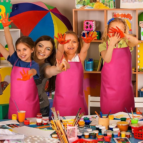 Cross-Border Ready-Stock Children's Apron for Painting, Non-Woven Smock, Bib Apron, Household Art Waterproof Sleeveless Wholesale