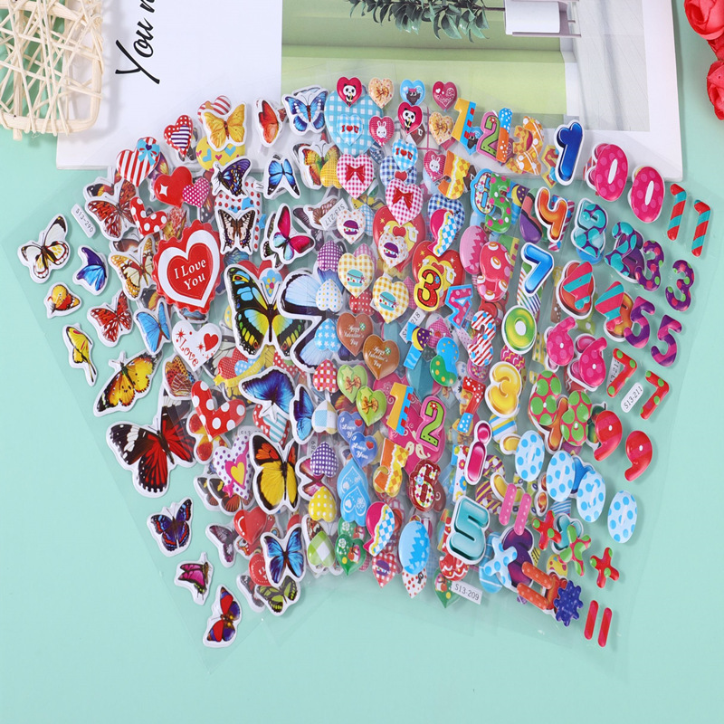 New 3D concave-convex stickers cute cartoon stickers boys and girls reward stickers children three-dimensional stickers baby gifts