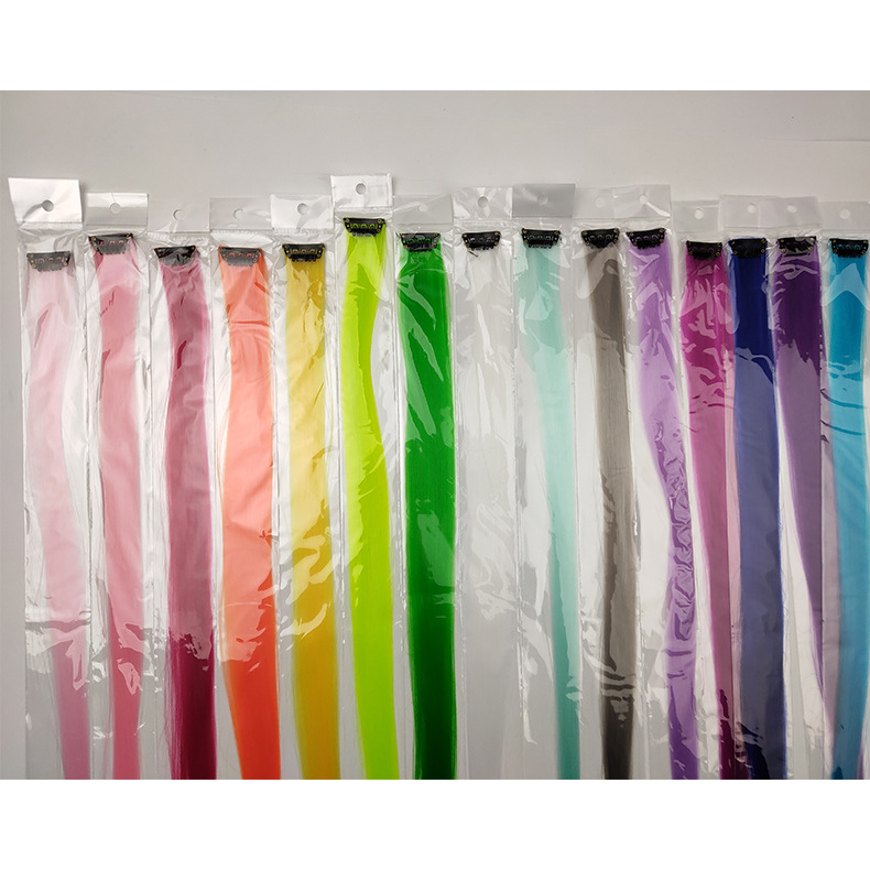 Color hair extension single card ear dyeing wig straight highlight invisible clip in hair extensions