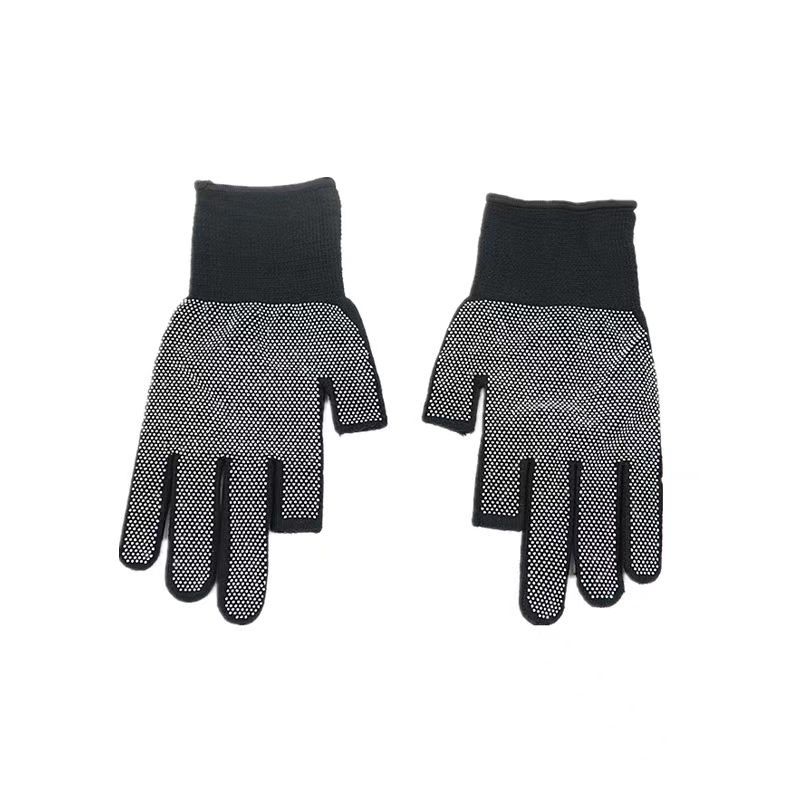 Fingerless Half-Finger Dot Gloves Non-Slip Fishing Courier Cycling Nylon Touch Screen Dot Plastic Labor Protection Gloves Wholesale