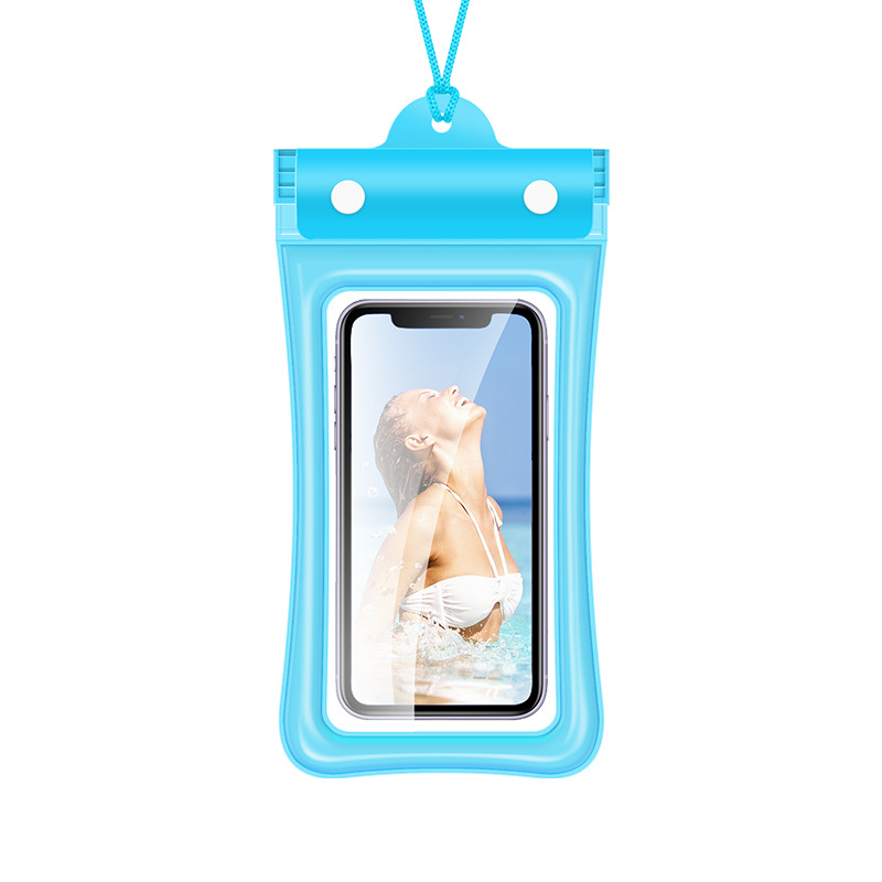 Three-fold mobile phone waterproof bag airbag swimming hot spring sealing protective cover diving cover touch screen drifting takeaway wholesale