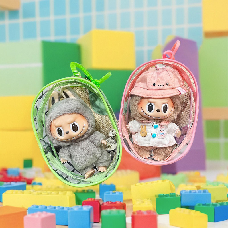 13/15 Transparent PVC Baby Walking Bag for Going Out to Display Dust-proof Bag for Storage of External Doll 10cm Cotton Doll Pain Bag