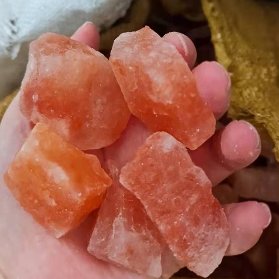 Wholesale Himalayan Salt Block Orange Salt DIY Salt Block Salt Art Lamp Gravel Rose Salt Stone Block Diffuser Stone