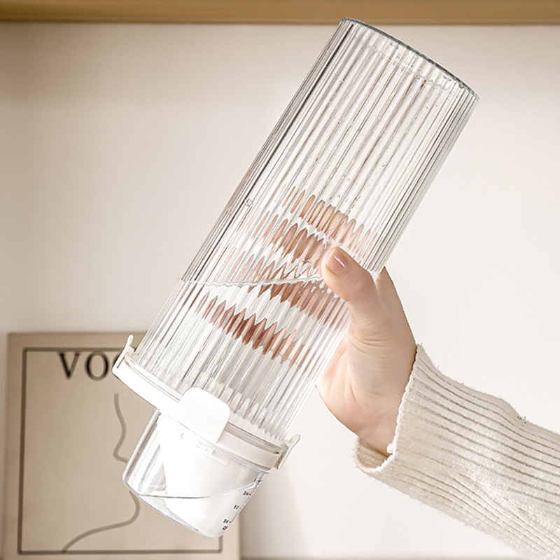 Large Thickened Pet Sealed Food Storage Container, Laundry Detergent Dispensing Bottle, Large Capacity Container with Measuring Cup