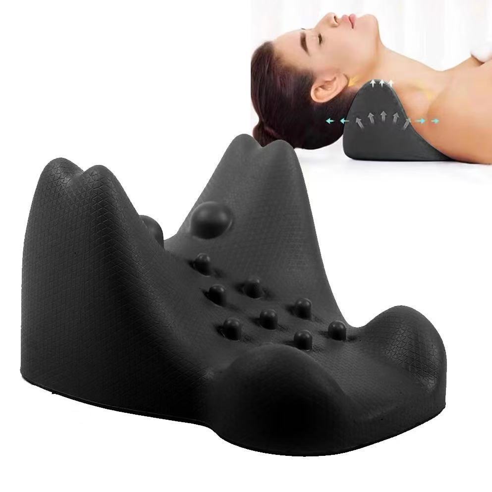 Cross-Border Wholesale Pu Self-Skinning Massage Pillow Traction Pillow Cervical Spine Stretching Massage Pillow Neck Physiotherapy Massage Pillow