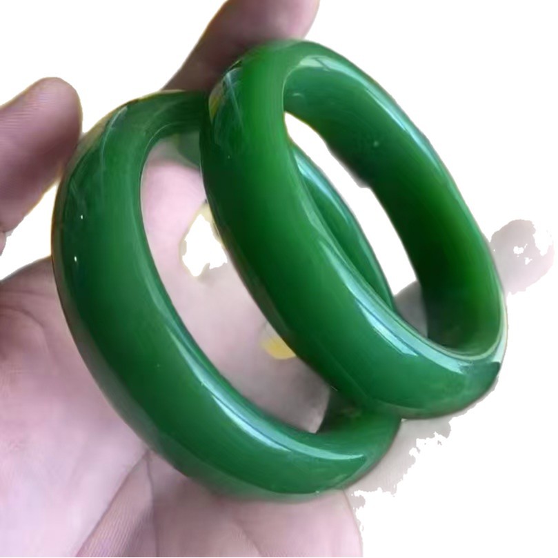 Glass Jade Bracelet, Jade Powder Spinach Green Women's Bracelet, Jade Bracelet Supply, Imitation Jade Bracelet Wholesale