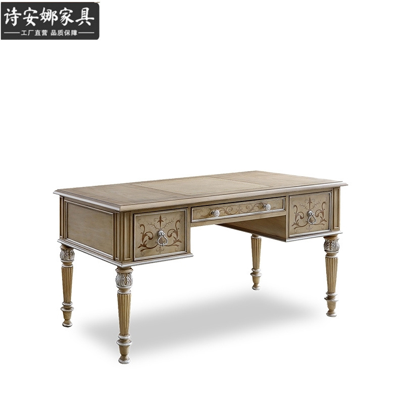 Italian light gray Desk Office Chair Combination Study Furniture Writing Table and Chair Whole House Furniture